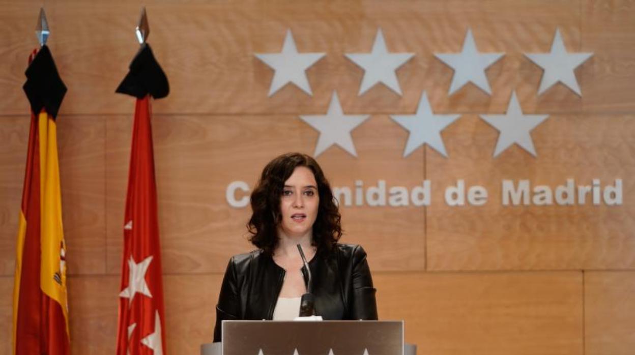 La presidenta de la Comunidad de Madrid, Isabel Ayuso