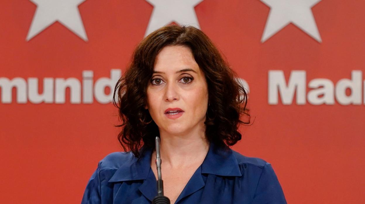 La presidenta de la Comunidad de Madrid, Isabel Díaz Ayuso