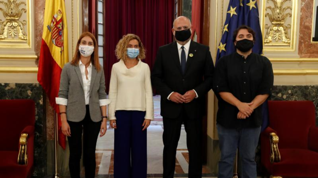 Albiach, Batet, Pujol y Pedret, antes del debate en el Congreso, este martes