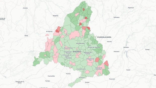 Así ha bajado el coronavirus en Madrid: la capital y otros siete grandes municipios están por debajo de los 500 casos