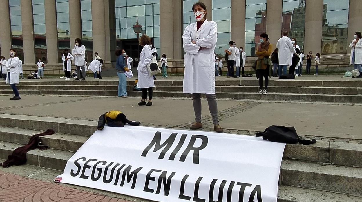 Un MIR en la concentración de plaza Espanya