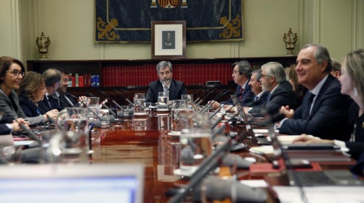 Pleno del CGPJ, presidido por Carlos Lesmes