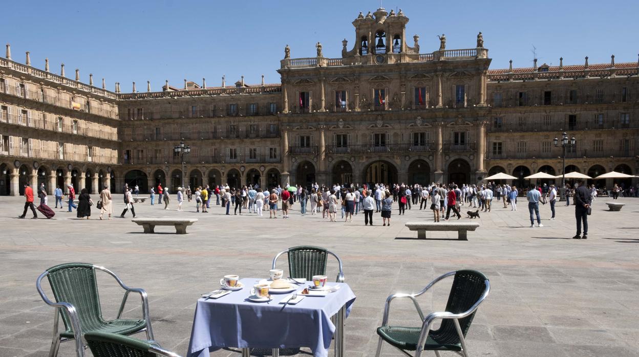 Plaza Mayor de Salamanca durante la pandemia