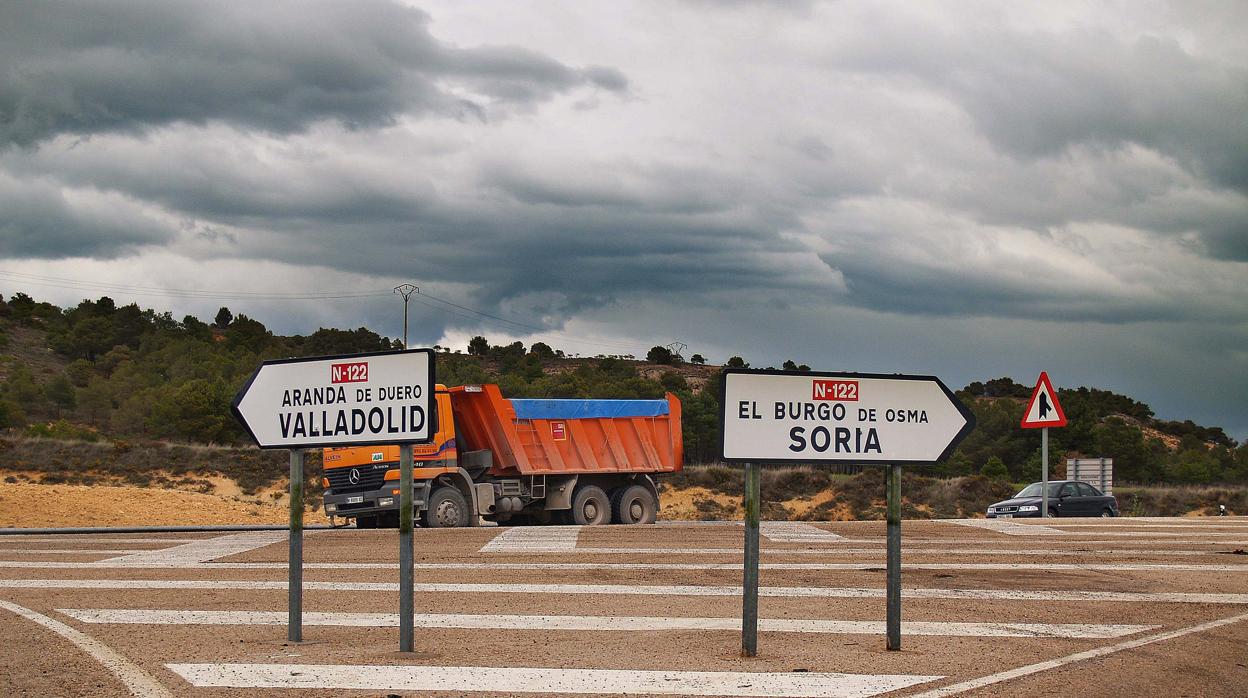 Obras para la Autovía del Duero, en una imagen de archivo