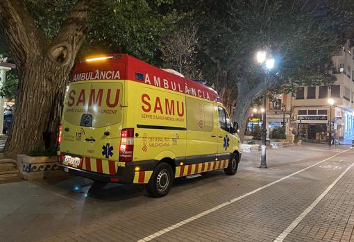 Imagen de una ambulancia tomada en la ciudad de Alicante