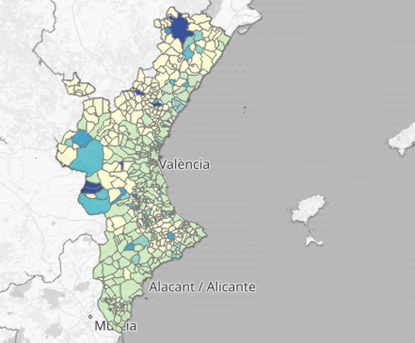 Imagen del mapa de defunciones desde que comenzó la pandemia