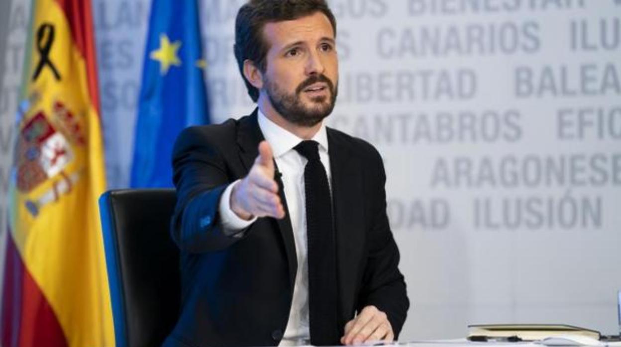 El presidente del PP, Pablo Casado