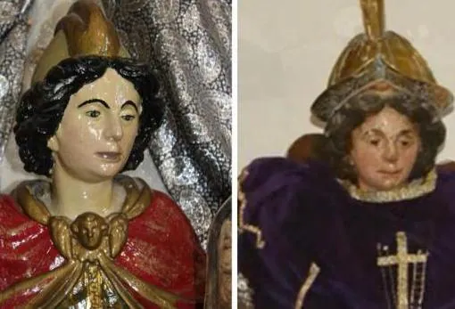 Un aficionado restauró la escultura de San Miguel Arcángel