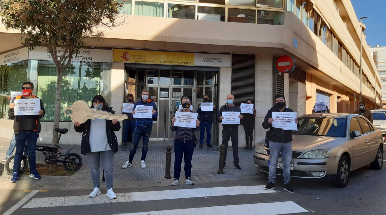 Imagen de la movilización del sector de hostelería y ocio nocturno en Valencia