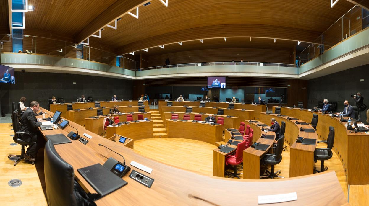 Imagen de una sesión reciente del Parlamento de Navarra. P.F.N.