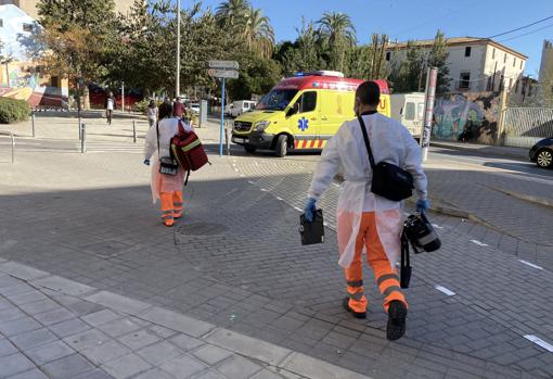 Imagen de una dotación del SAMU tomada este miércoles en Alicante