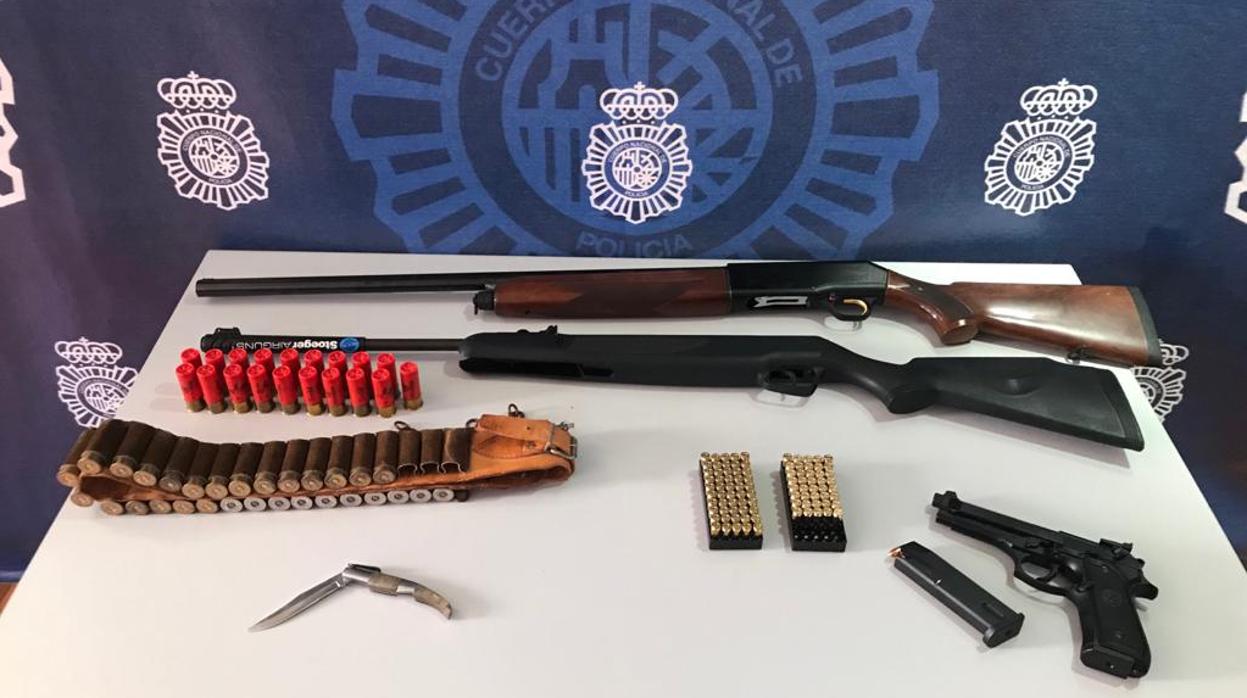 Armas de fuego intervenidas al clan de extorsionadores