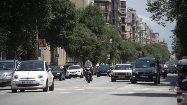 Barcelona quita espacio al coche para implantar un carril bici en una de sus grandes arterias