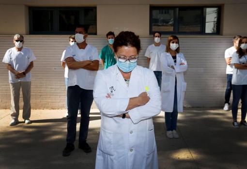 Protesta de sanitarios por la sobrecarga de trabajo durante la pandemia, en imagen de archivo