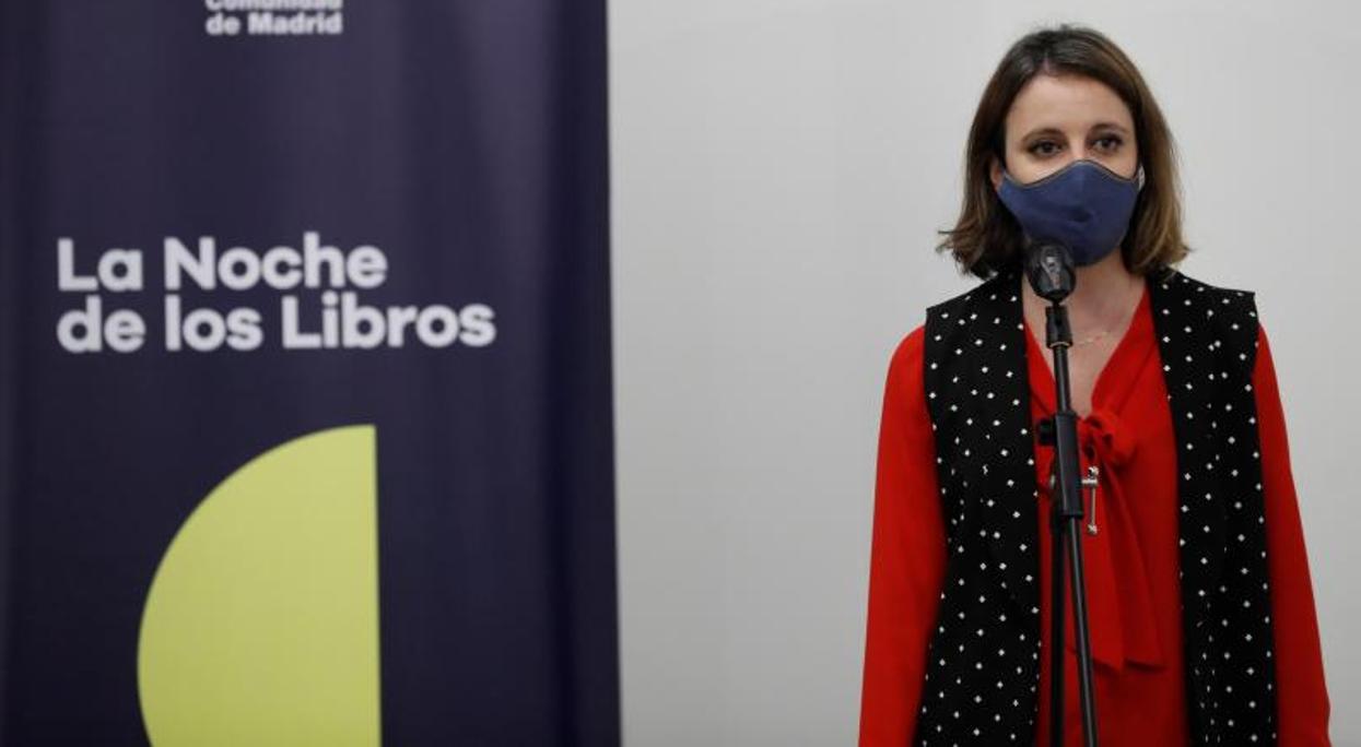 La delegada de Cultura del Ayuntamiento de Madrid, Andrea Levy, en la presentación de la Noche de los Libros