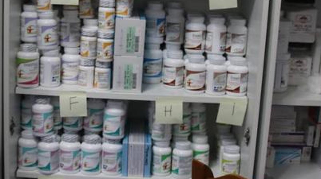 Medicamentos y sustancias intervenidas en la clínica clandestina