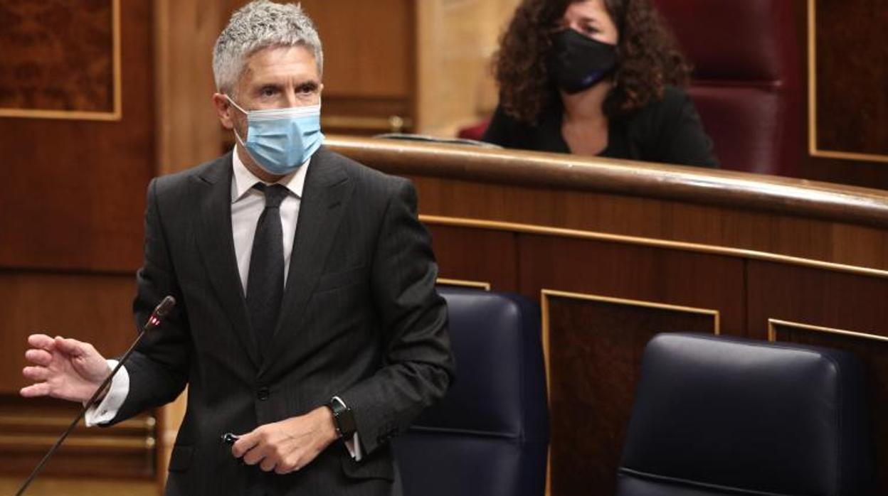 El ministro de Interior, Fernando Grande-Marlaska, en el Congreso