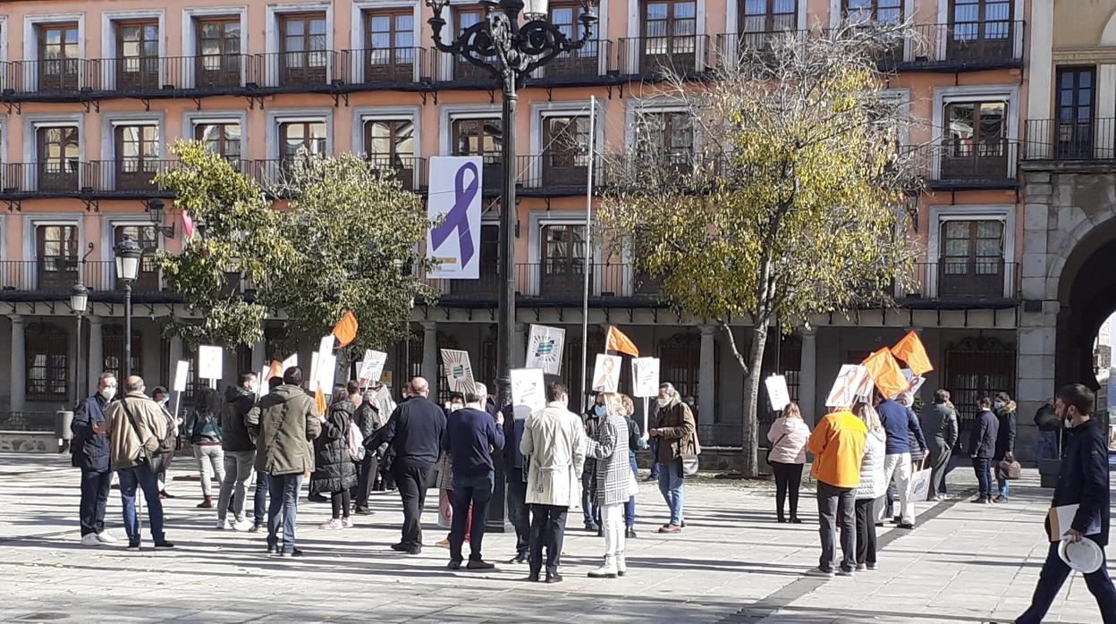 Un momento de la concentarción celebrada este jueves en Toledo