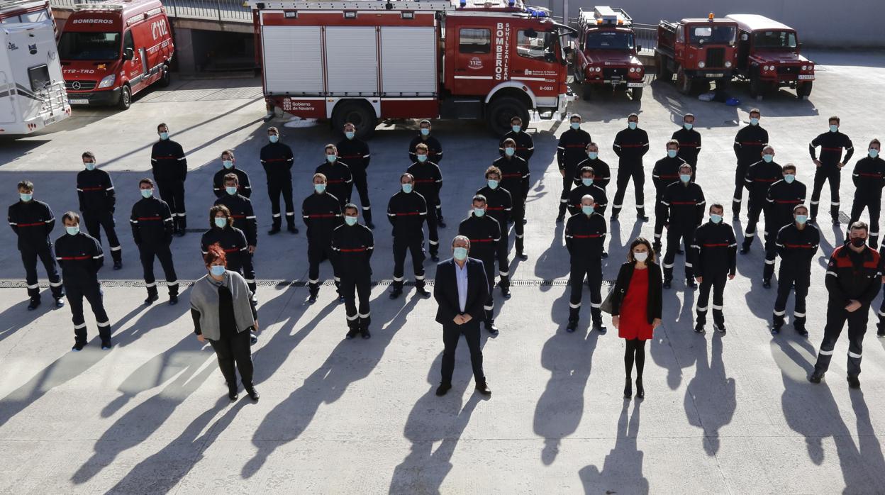 Imagen del comienzo de curso básico de ingreso de bomberos en Navarra.