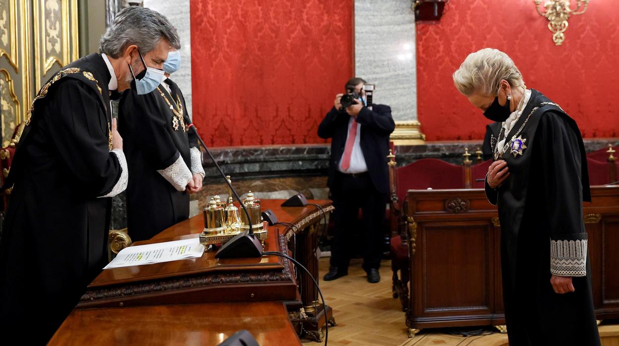 El presidente del Tribunal Supremo y del CGPJ, Carlos Lesmes, preside el acto de la toma de posesión de los presidentes de Sala nombrados el pasado mes de noviembre