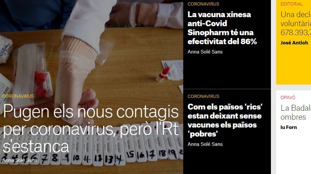 Imagen de la portada del digital «El Nacional»