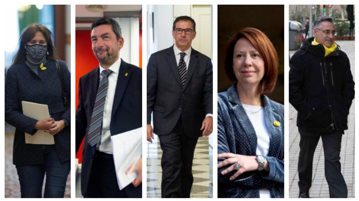 Laura Borràs, Joan Canadell, Jaume Alonso-Cuevillas, Marta Madrenas y Ramon Tremosa