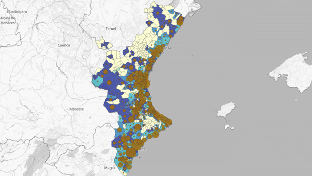 Coronavirus en Valencia: mapa y listado de los quince municipios con más contagios tras el fin de semana