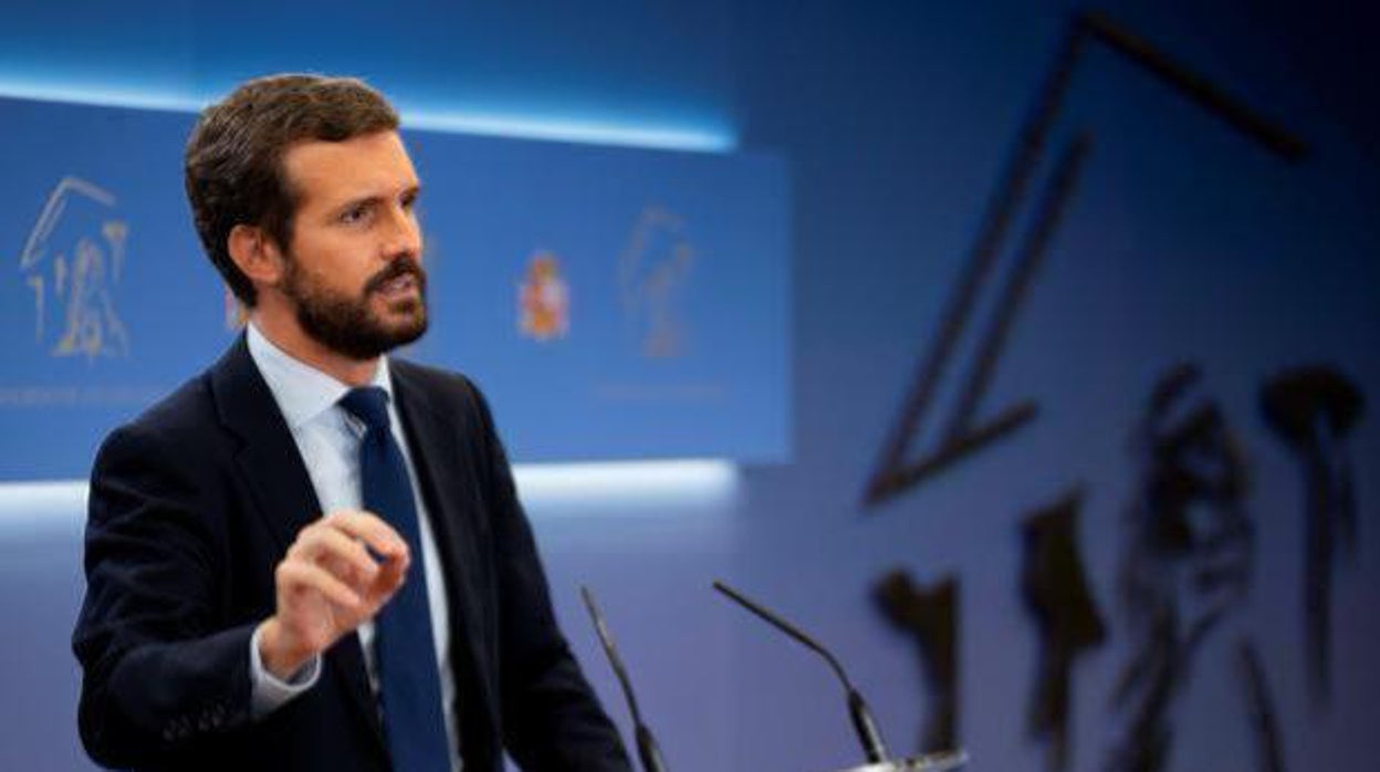 El presidente del PP, Pablo Casado