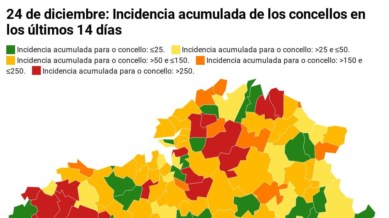 Mapa de incidencia este 24 de diciembre