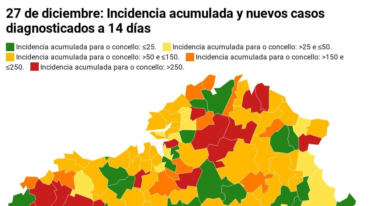 Restricciones Navidad Galicia: descubre si tu concello tiene casos y su incidencia