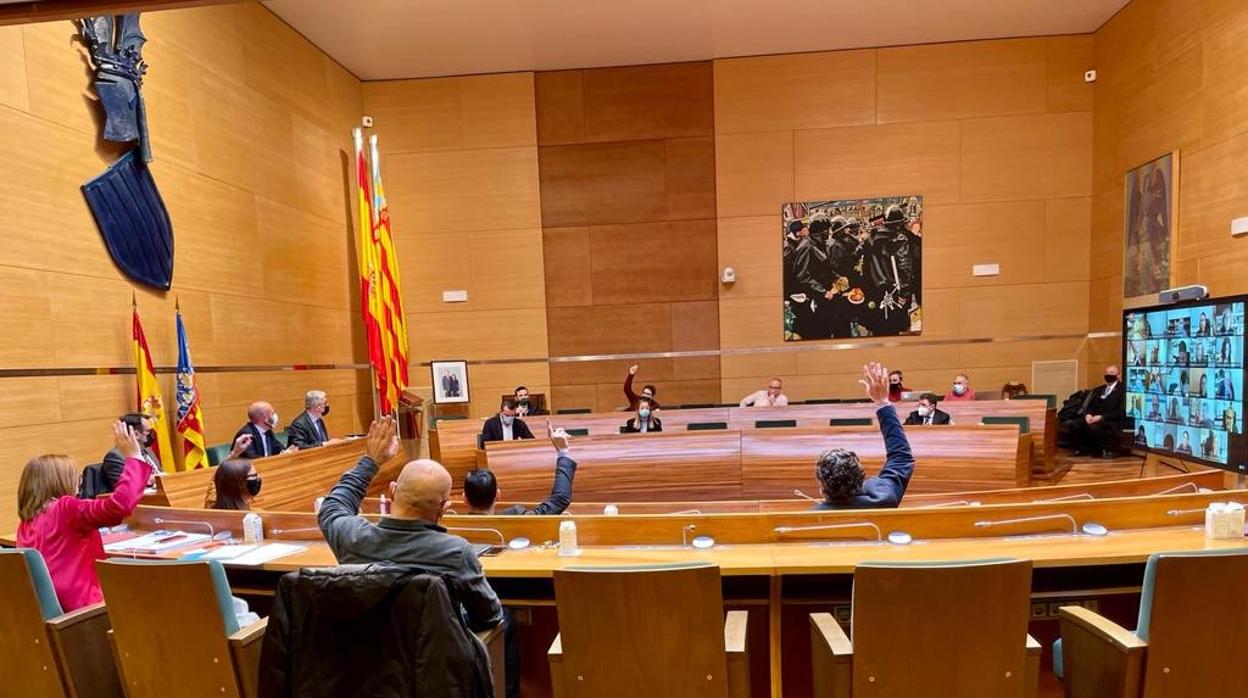 Imagen del pleno de la Diputación de Valencia en el que se han aprobado los presupuestos