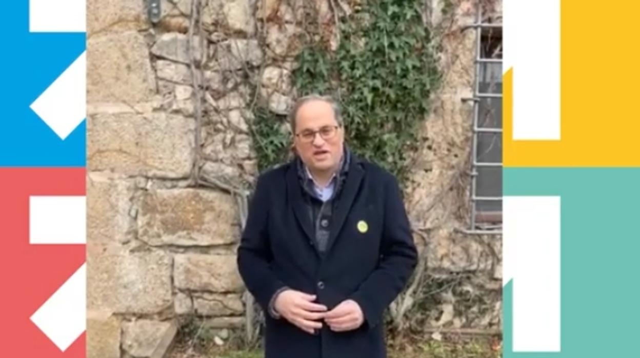 Quim Torra. en el vídeo de apoyo a Sare