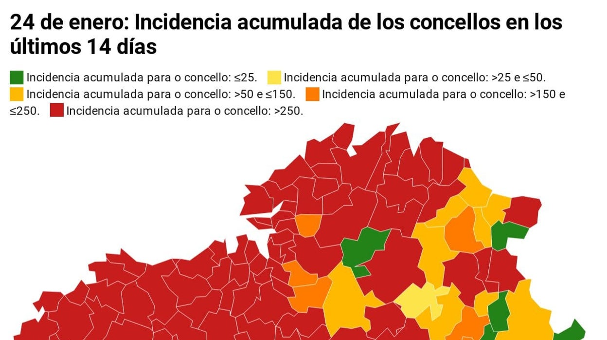 Este es el mapa de casos por concello