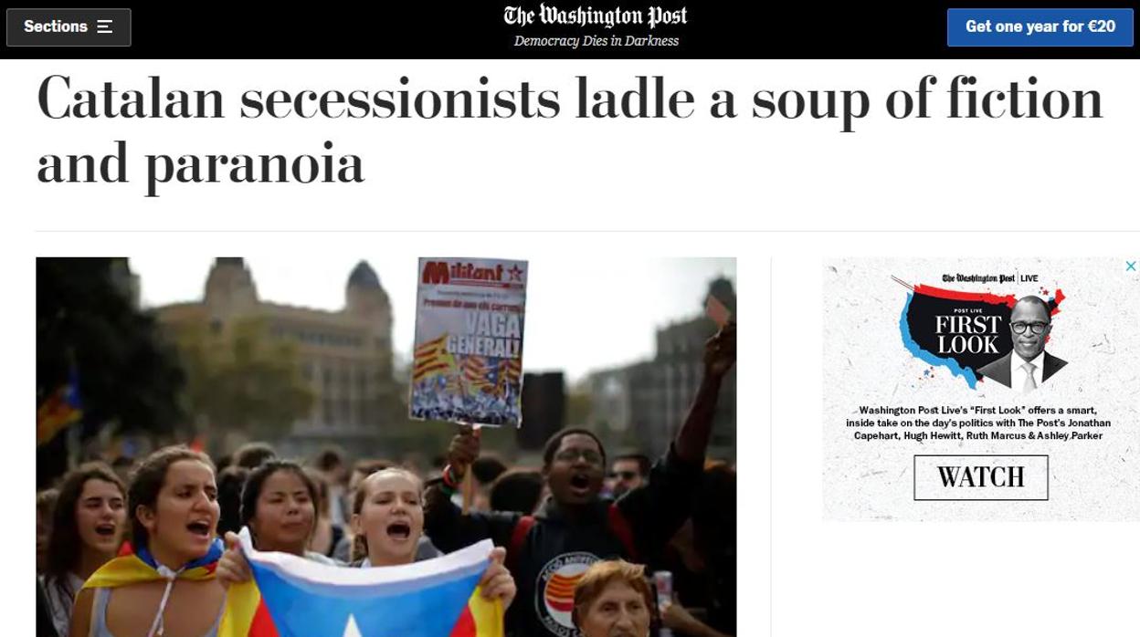 Una columna del Washington Post desmonta el relato soberanista: «Una sopa de ficción y paranoia»