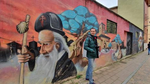 Uno de los murales que se pueden ver en el Paseo del Arte de Belorado dedicado al Camino de Santiago