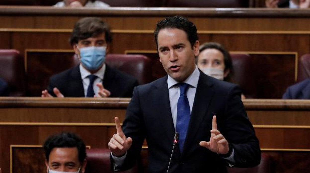 El secretario general del PP, Teodoro García Egea, en el Congreso de los Diputados