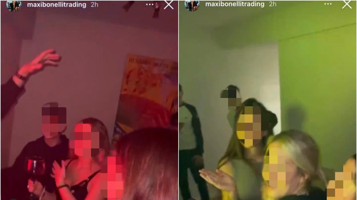 Dos secuencias de la fiesta en una propiedad privada