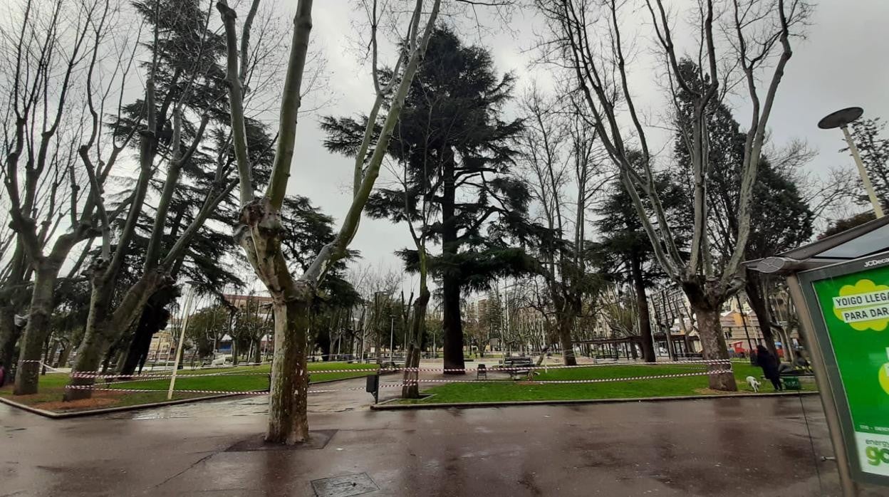 Parques de Salamanca cerrados por la previsión de fuertes vietos en la Comunidad