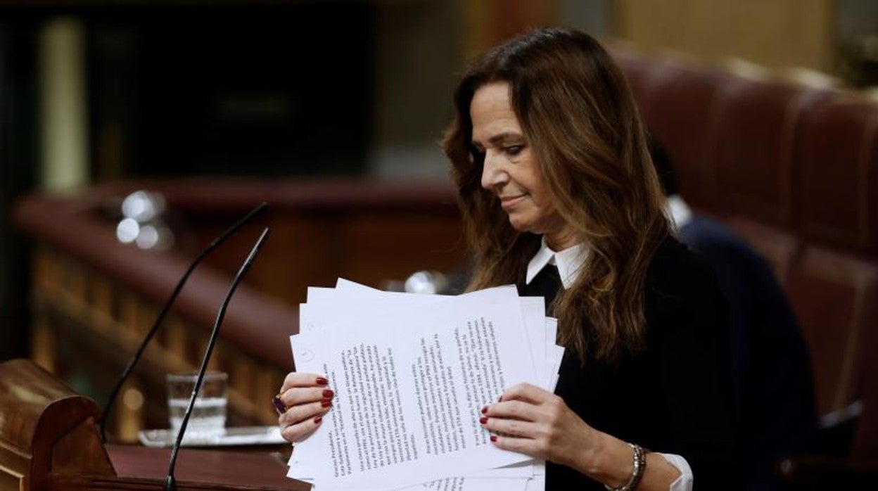 La diputada popular María Teresa Jiménez-Becerril, en en el pleno del Congreso