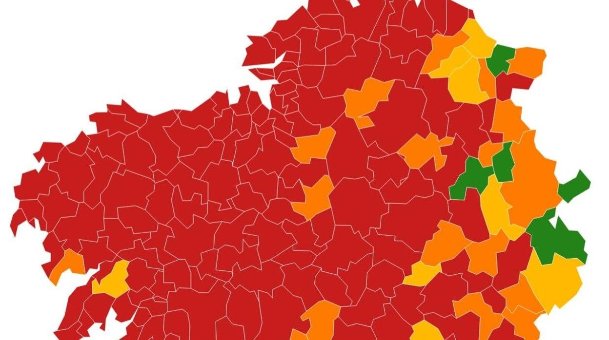 Mapa de incidencia acumulada de Galicia