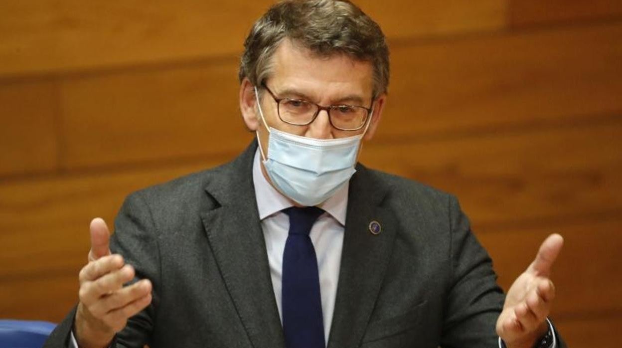 Alberto Núñez Feijóo, durante una reciente sesión de control en el Parlamento autonómico