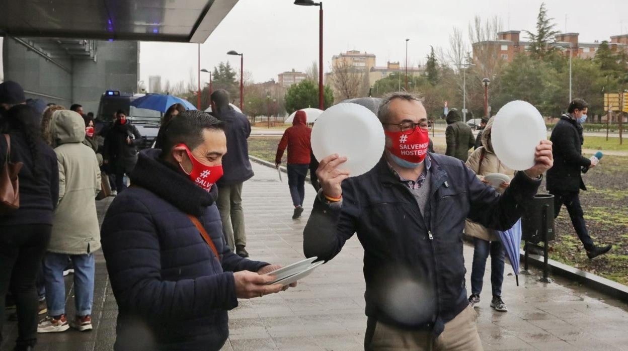 Protestas de los hosteleros en Valladolid el pasado martes