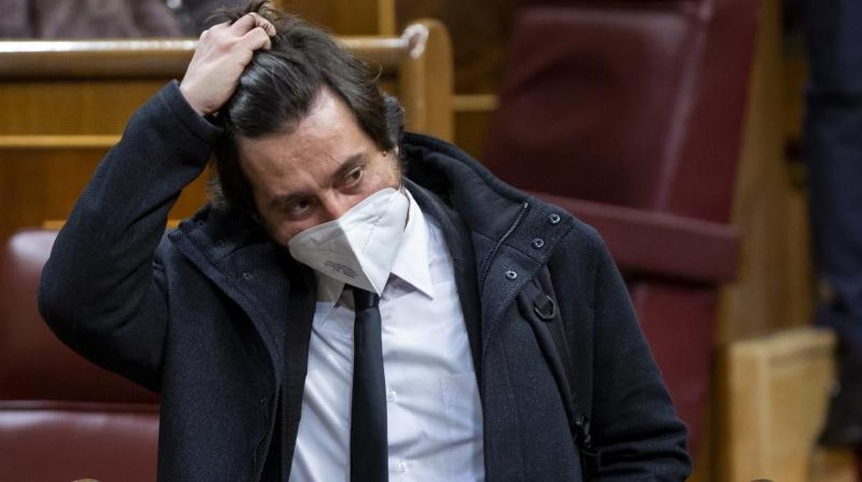 El portavoz de Podemos, Rafa Mayoral, en el Congreso de los Diputados