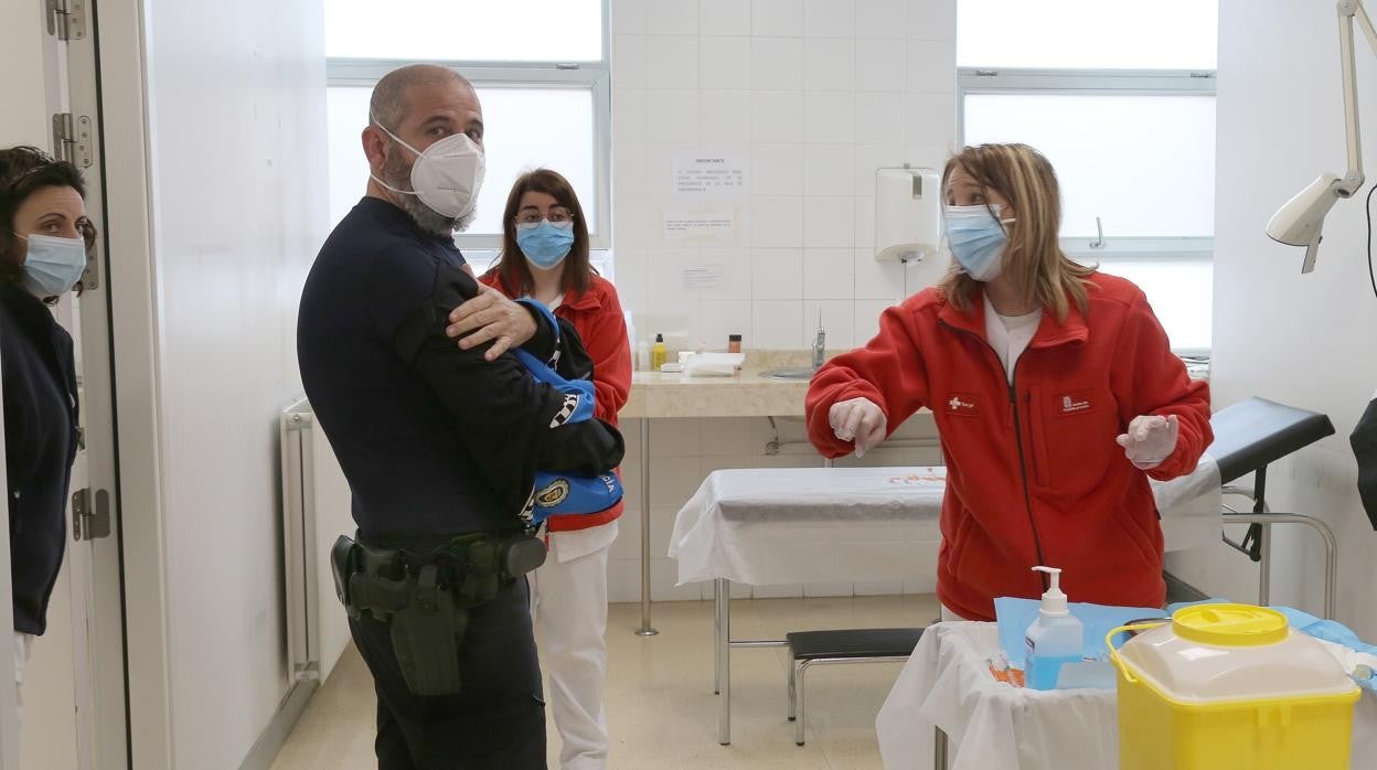 Vacunación de agenes delas Fuerzas y Cuerpos de Seguridad en Palencia la pasada semana