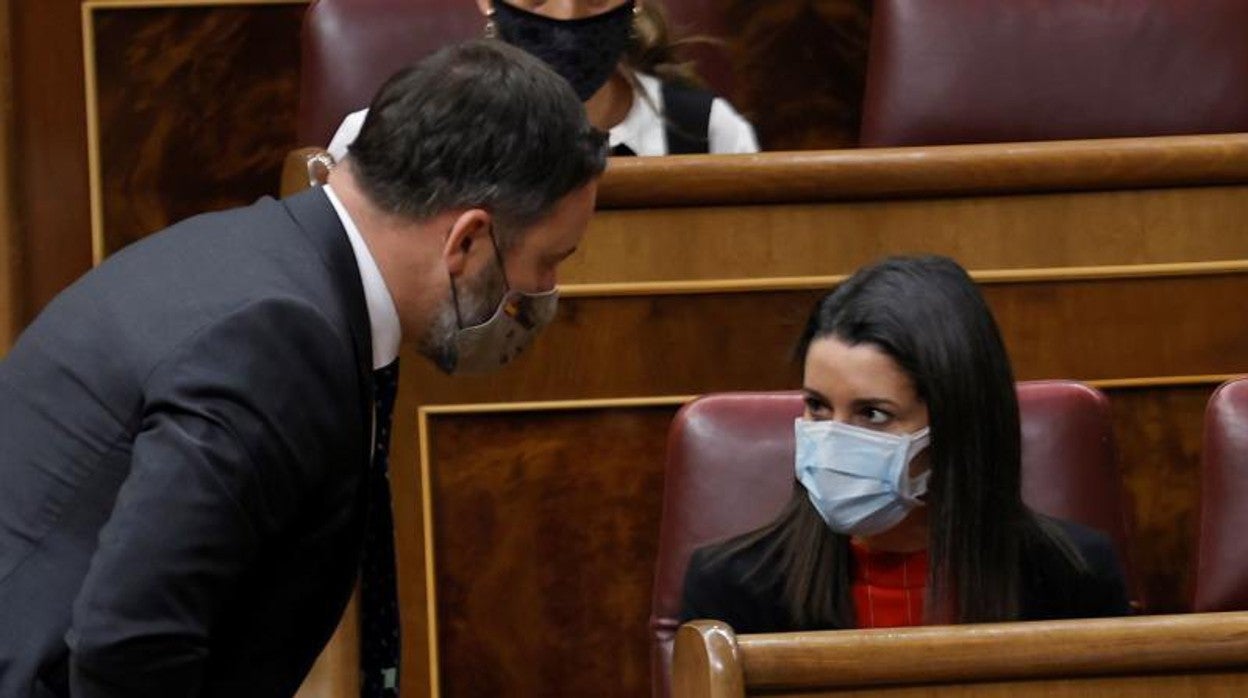 Abascal y Arrimadas, este miércoles en el Congreso