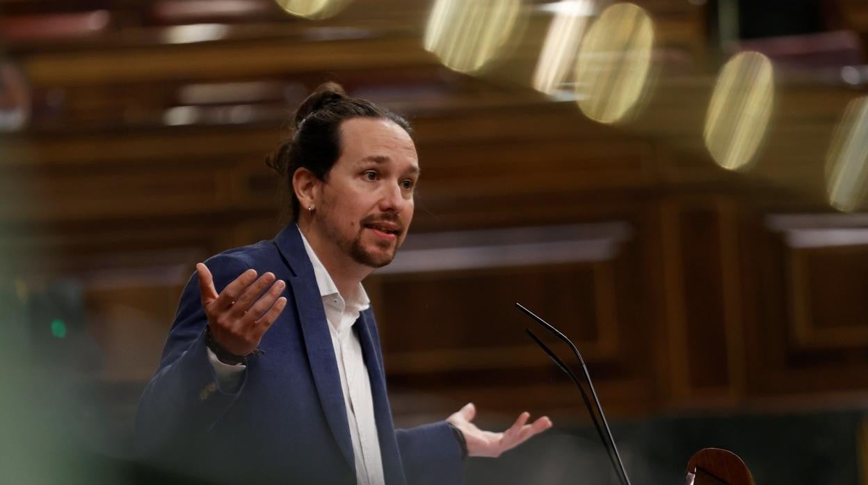 Pablo Iglesias durante el pleno en el Congreso de los Diputados