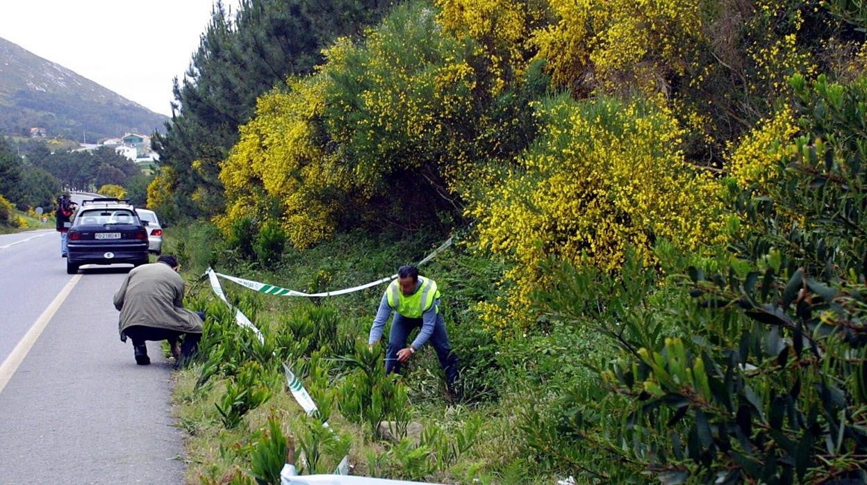 Cuneta en la que apareció el cadáver de Déborah, unos días después de su desaparición en abril de 2002