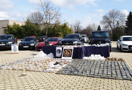 Elalijo de 600 kilos incautado, en el complejo policial de Canillas