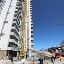 Edificio en construcción en el que murieron los dos operarios