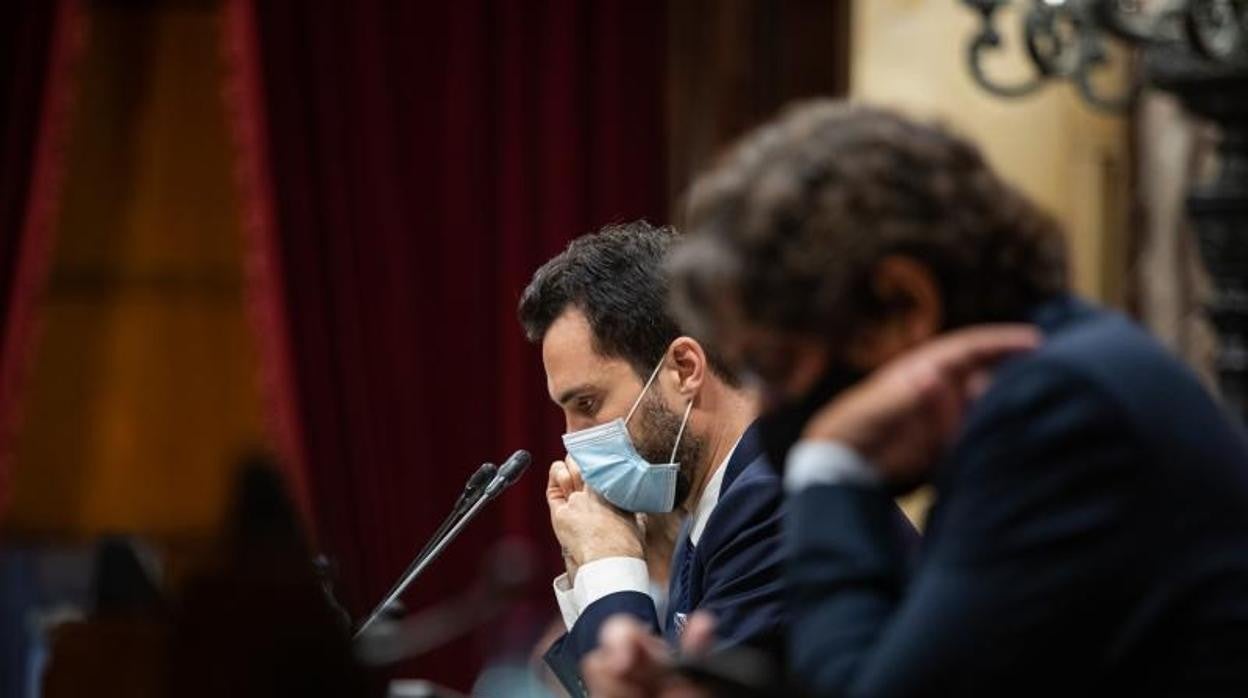 Torrent, durante una sesión de control en el Parlament